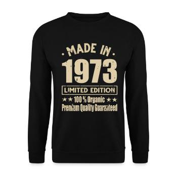 Made in 1973 Vintage Retro Limited Edition - Unisex Pullover - Schwarz - Vorne - Alina (178cm) & Michal (187cm)