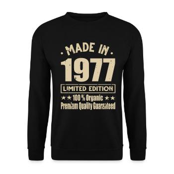 Fabriqué en 1977 Vintage Retro Limited Edition - Sweat-shirt Unisexe - noir - Devant - Alina (178cm) & Michal (187cm)