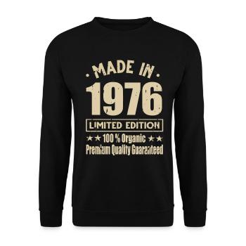 Made in 1976 Vintage Retro Limited Edition - Unisex Pullover - Schwarz - Vorne - Alina (178cm) & Michal (187cm)
