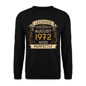 Birthday Legends est né en août 1972 - Sweat-shirt Unisexe - noir - Devant - Alina (178cm) & Michal (187cm)