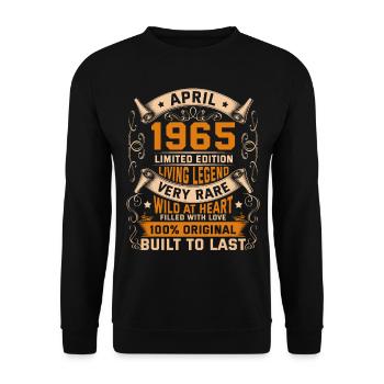 Birthday Legends 100% Original April 1965 - Unisex Pullover - Schwarz - Vorne - Alina (178cm) & Michal (187cm)