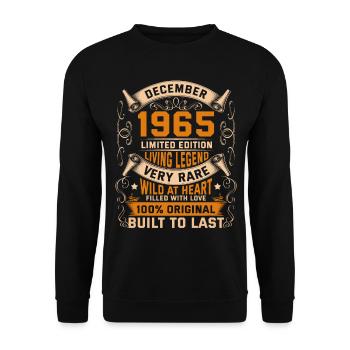Birthday Legends 100% Original December 1965 - Unisex Pullover - Schwarz - Vorne - Alina (178cm) & Michal (187cm)