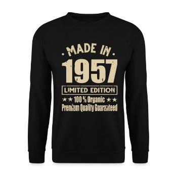 Fabriqué en 1957 Vintage Retro Limited Edition - Sweat-shirt Unisexe - noir - Devant - Alina (178cm) & Michal (187cm)