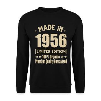 Made in 1956 Vintage Retro Limited Edition - Unisex Pullover - Schwarz - Vorne - Alina (178cm) & Michal (187cm)