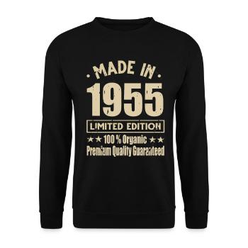 Fabriqué en 1955 Vintage Retro Limited Edition - Sweat-shirt Unisexe - noir - Devant - Alina (178cm) & Michal (187cm)