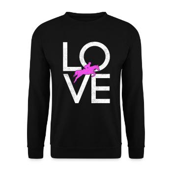 Horse riding - Unisex Sweatshirt - black - Front - Alina (178cm) & Michal (187cm)