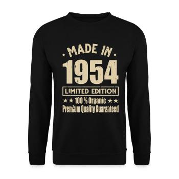 Fabriqué en 1954 Vintage Retro Limited Edition - Sweat-shirt Unisexe - noir - Devant - Alina (178cm) & Michal (187cm)