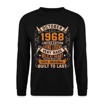 Birthday Legends 100% Original October 1968 - Unisex Pullover - Schwarz - Vorne - Alina (178cm) & Michal (187cm)