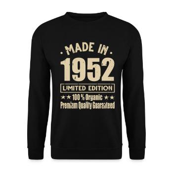 Made in 1952 Vintage Retro Limited Edition - Unisex Sweatshirt - black - Front - Alina (178cm) & Michal (187cm)