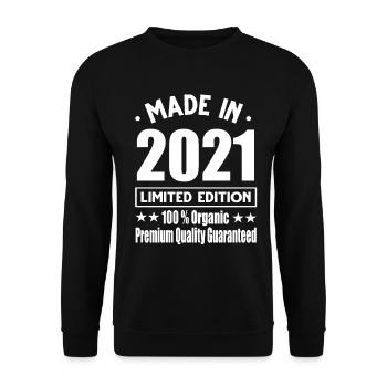 Fabriqué en 2021 Vintage Retro Limited Edition - Sweat-shirt Unisexe - noir - Devant - Alina (178cm) & Michal (187cm)