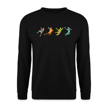 Handball Motiv Handballspieler Handballer Sport - Unisex Pullover - Schwarz - Vorne - Alina (178cm) & Michal (187cm)