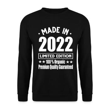 Made in 2022 Vintage Retro Limited Edition - Unisex Pullover - Schwarz - Vorne - Alina (178cm) & Michal (187cm)