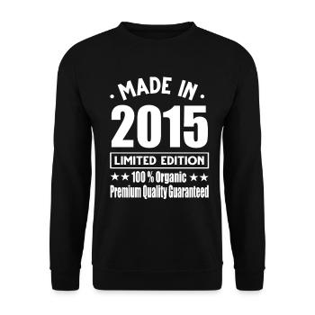 Made in 2015 Vintage Retro Limited Edition - Unisex Pullover - Schwarz - Vorne - Alina (178cm) & Michal (187cm)