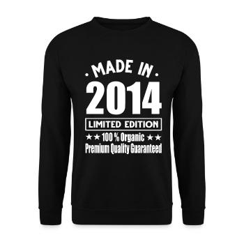 Fabriqué en 2014 Vintage Retro Limited Edition - Sweat-shirt Unisexe - noir - Devant - Alina (178cm) & Michal (187cm)
