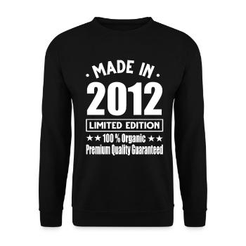 Made in 2012 Vintage Retro Limited Edition - Unisex Pullover - Schwarz - Vorne - Alina (178cm) & Michal (187cm)