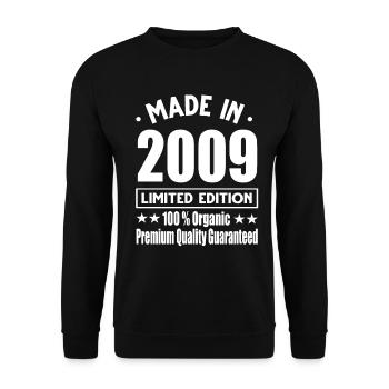 Made in 2009 Vintage Retro Limited Edition - Unisex Sweatshirt - black - Front - Alina (178cm) & Michal (187cm)