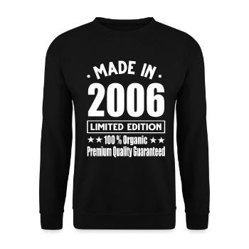 Made in 2006 Vintage Retro Limited Edition - Unisex Pullover - Schwarz - Vorne - Alina (178cm) & Michal (187cm)