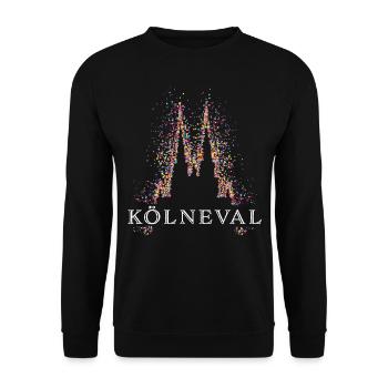 Kölner Dom Köln Kölle Karneval Cologne Colonia - Unisex Pullover - Schwarz - Vorne - Alina (178cm) & Michal (187cm)