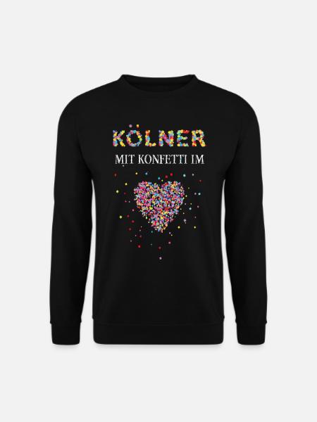 Kölner Konfetti im Herz Köln Karneval Fasching - Unisex Pullover - Schwarz