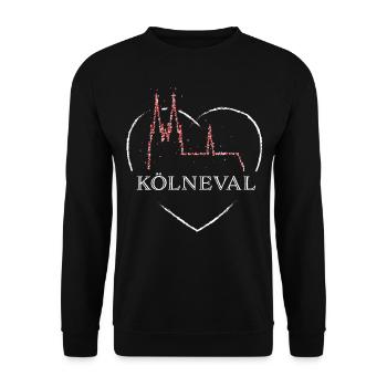 Rot Weiss Kölner Dom Karneval Fasching Konfetti - Unisex Pullover - Schwarz - Vorne - Alina (178cm) & Michal (187cm)