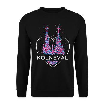 Kölner Dom Köln Karneval Kölnerin Fasching Närrin - Unisex Pullover - Schwarz - Vorne - Alina (178cm) & Michal (187cm)