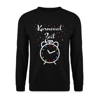 Karneval Fasching 11.11uhr Konfetti Karnevalist - Unisex Pullover - Schwarz - Vorne - Alina (178cm) & Michal (187cm)