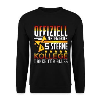 5 Sterne Kollege - Unisex Pullover - Schwarz - Vorne - Alina (178cm) & Michal (187cm)