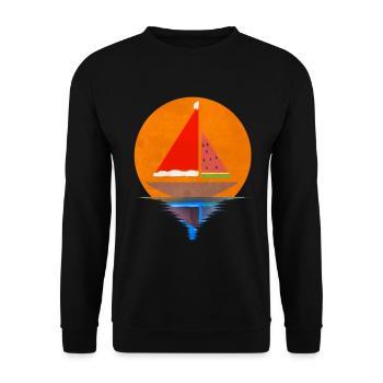 Sundown Sailing Ship Santas Hat Watermelon - Unisex Sweatshirt - black - Front - Alina (178cm) & Michal (187cm)