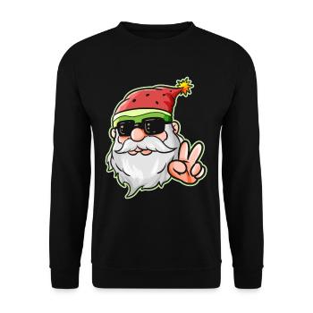 Santa Hat Watermelon Victory Sign Lunettes de soleil - Sweat-shirt Unisexe - noir - Devant - Alina (178cm) & Michal (187cm)