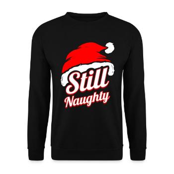 Christmas Hat Still Naughty Christmas In July - Unisex Sweatshirt - black - Front - Alina (178cm) & Michal (187cm)