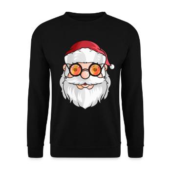 Le Père Noël porte des lunettes de soleil pour Noël - Sweat-shirt Unisexe - noir - Devant - Alina (178cm) & Michal (187cm)