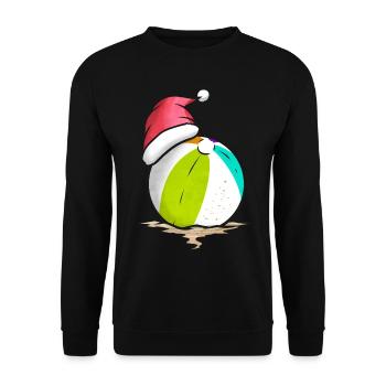 Beach Ball With Santa Hat Celebrating Christmas - Unisex Pullover - Schwarz - Vorne - Alina (178cm) & Michal (187cm)