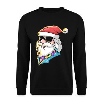 Père Noël en chemise hawaïenne et lunettes de soleil pour - Sweat-shirt Unisexe - noir - Devant - Alina (178cm) & Michal (187cm)