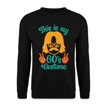 60er Jahre 1960er Sechziger Party Outfit Kostüm - Unisex Pullover - Schwarz - Vorne - Alina (178cm) & Michal (187cm)