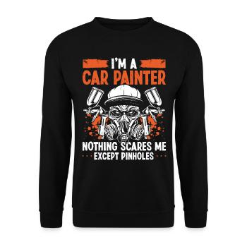 Car Painter Autobody Vehicle Sprayer Detailer - Unisex Sweatshirt - black - Front - Alina (178cm) & Michal (187cm)
