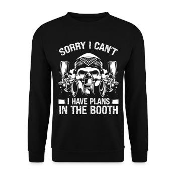 Car Painter Plans in Booth Autobody Technician - Unisex Sweatshirt - black - Front - Alina (178cm) & Michal (187cm)