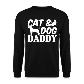 Cat & Dog Daddy - Dog Owner Cat Owner - Unisex Sweatshirt - black - Front - Alina (178cm) & Michal (187cm)