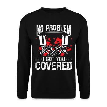 Car Painter vous a couvert Technicien de carrosserie - Sweat-shirt Unisexe - noir - Devant - Alina (178cm) & Michal (187cm)