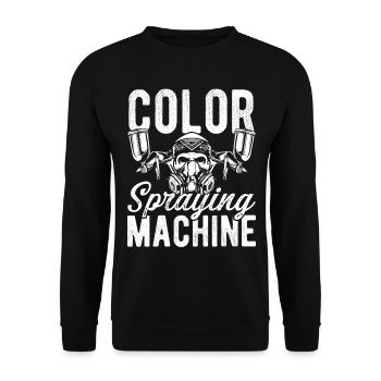 Car Painter Color Spraying Machine Autobody - Unisex Sweatshirt - black - Front - Alina (178cm) & Michal (187cm)