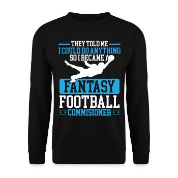 Fantasy Football Commissioner Championship Team - Unisex Sweatshirt - black - Front - Alina (178cm) & Michal (187cm)