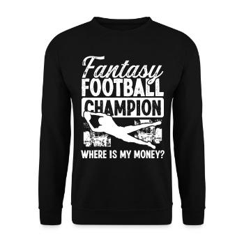 Fantasy Football Championship Funny Money Team - Unisex Pullover - Schwarz - Vorne - Alina (178cm) & Michal (187cm)