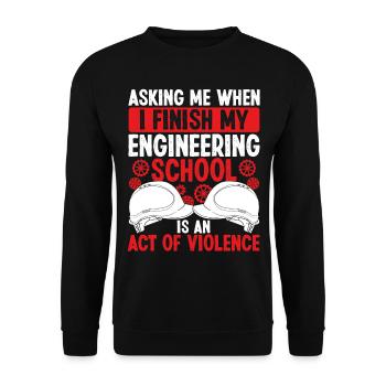 Drôle d’ingénieur diplômé de l’école d’ingénieur - Sweat-shirt Unisexe - noir - Devant - Alina (178cm) & Michal (187cm)