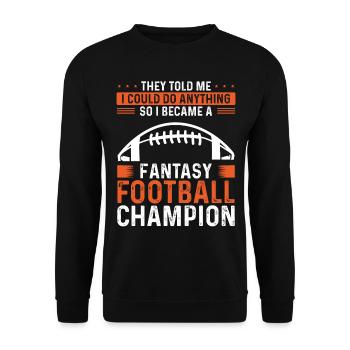 Fantasy Football Championship Team Player Trophy - Unisex Pullover - Schwarz - Vorne - Alina (178cm) & Michal (187cm)