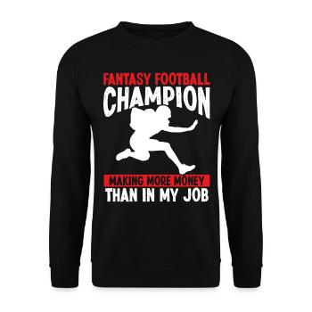 Fantasy Football Championship making Money Team - Unisex Pullover - Schwarz - Vorne - Alina (178cm) & Michal (187cm)