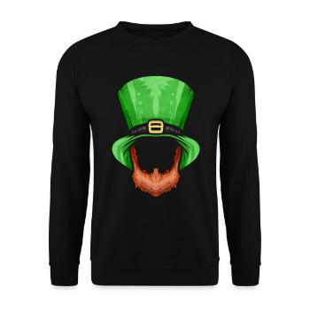 Barbe-Rouge et Chapeau Vert pour la Saint-Patrick - Sweat-shirt Unisexe - noir - Devant - Alina (178cm) & Michal (187cm)