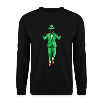 Mens Dress for St. Patricks Day - Unisex Pullover - Schwarz - Vorne - Alina (178cm) & Michal (187cm)