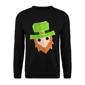 Painted Leprechaun Patch For St. Patricks Day - Unisex Pullover - Schwarz - Vorne - Alina (178cm) & Michal (187cm)