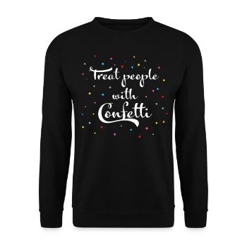Offrez aux gens des confettis carnavalesque - Sweat-shirt Unisexe - noir - Devant - Alina (178cm) & Michal (187cm)