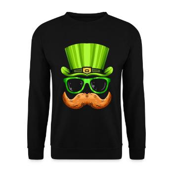 Chapeau vert barbe rouge et costume de lunettes pour St. - Sweat-shirt Unisexe - noir - Devant - Alina (178cm) & Michal (187cm)