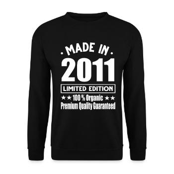 Made in 2011 Vintage Retro Limited Edition - Unisex Pullover - Schwarz - Vorne - Alina (178cm) & Michal (187cm)